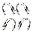 4Pieces 3Pin XLR Female Jack To Dual Male Plug Y Splitter Adapter Cord