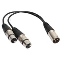4 Pieces 3 Pin XLR Male To Dual XLR Female Microphone Patch Y Splitter Adapter Cord