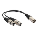 4 Pieces 3 Pin XLR Male To Dual XLR Female Microphone Patch Y Splitter Adapter Cord