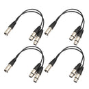 4 Pieces 3 Pin XLR Male To Dual XLR Female Microphone Patch Y Splitter Adapter Cord