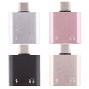 USB C to 3.5mm Audio Adapter, 2 in 1 USB Type C Male to 3.5mm Female Stereo Earphone Converter Dongle and Charging Adapter for Type C Devices Black