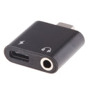USB C to 3.5mm Audio Adapter, 2 in 1 USB Type C Male to 3.5mm Female Stereo Earphone Converter Dongle and Charging Adapter for Type C Devices Black