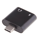 USB C to 3.5mm Audio Adapter, 2 in 1 USB Type C Male to 3.5mm Female Stereo Earphone Converter Dongle and Charging Adapter for Type C Devices Black