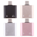 USB C to 3.5mm Audio Adapter, 2 in 1 USB Type C Male to 3.5mm Female Stereo Earphone Converter Dongle and Charging Adapter for Type C Devices Black