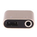 USB C to 3.5mm Audio Adapter, 2 in 1 USB Type C Male to 3.5mm Female Stereo Earphone Converter Dongle and Charging Adapter for Type C Devices Gold