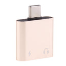 USB C to 3.5mm Audio Adapter, 2 in 1 USB Type C Male to 3.5mm Female Stereo Earphone Converter Dongle and Charging Adapter for Type C Devices Gold
