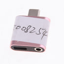 USB C to 3.5mm Audio Adapter, 2 in 1 USB Type C Male to 3.5mm Female Stereo Earphone Converter Dongle and Charging Adapter for Type C Devices Pink