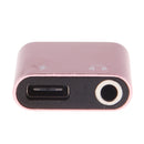 USB C to 3.5mm Audio Adapter, 2 in 1 USB Type C Male to 3.5mm Female Stereo Earphone Converter Dongle and Charging Adapter for Type C Devices Pink