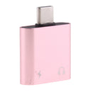 USB C to 3.5mm Audio Adapter, 2 in 1 USB Type C Male to 3.5mm Female Stereo Earphone Converter Dongle and Charging Adapter for Type C Devices Pink