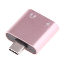 USB C to 3.5mm Audio Adapter, 2 in 1 USB Type C Male to 3.5mm Female Stereo Earphone Converter Dongle and Charging Adapter for Type C Devices Pink