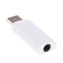 Type C to 3.5mm Adapter White Portable USB-C Headphone Audio Aux Mic Connector