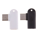 2x Micro USB to USB Type-C Adapter Right angle 90degree Data Sync Connector White