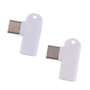 2x Micro USB to USB Type-C Adapter Right angle 90degree Data Sync Connector White