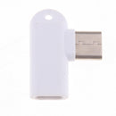 2x Micro USB to USB Type-C Adapter Right angle 90degree Data Sync Connector White