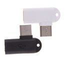2x Micro USB to USB Type-C Adapter Right angle 90degree Data Sync Connector White
