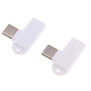 2x Micro USB to USB Type-C Adapter Right angle 90degree Data Sync Connector White