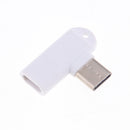 2x Micro USB to USB Type-C Adapter Right angle 90degree Data Sync Connector White