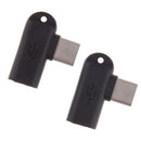 2x Micro USB to USB Type-C Adapter Right angle 90degree Data Sync Connector Black