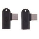 2x Micro USB to USB Type-C Adapter Right angle 90degree Data Sync Connector Black