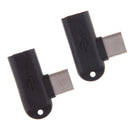 2x Micro USB to USB Type-C Adapter Right angle 90degree Data Sync Connector Black