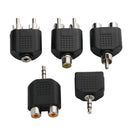 AV Converter Kit 3.5mm To Dual 2 RCA Y Splitter Audio Adapter RCA To Dual RCA, 5 set