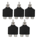 AV Converter Kit 3.5mm To Dual 2 RCA Y Splitter Audio Adapter RCA To Dual RCA, 5 set