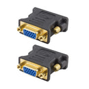2Pieces DVI 24+5 To VGA Male To Female Adapter With Gold Plated