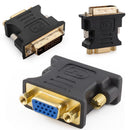 2Pieces DVI 24+5 To VGA Male To Female Adapter With Gold Plated