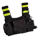 Universal Radio Harness Chest Rig Bag Pocket Pack Holster Vest Fluorescent Green for Two Way Radio