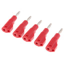5x Unshrouded Stackable Brass 4mm Banana Plug Test Speaker Cable Connectors red