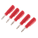 5x Unshrouded Stackable Brass 4mm Banana Plug Test Speaker Cable Connectors red