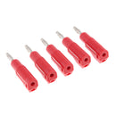 5x Unshrouded Stackable Brass 4mm Banana Plug Test Speaker Cable Connectors red