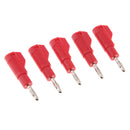 5x Unshrouded Stackable Brass 4mm Banana Plug Test Speaker Cable Connectors red