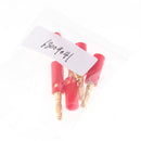 5Pcs/Pack Gold Plated Stereo Speaker Cable Banana Plug Connectors, (Open Screw Type), Red