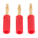 5Pcs/Pack Gold Plated Stereo Speaker Cable Banana Plug Connectors, (Open Screw Type), Red