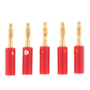5Pcs/Pack Gold Plated Stereo Speaker Cable Banana Plug Connectors, (Open Screw Type), Red