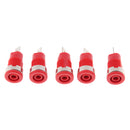 5pcs 4mm Banana Jack Panel Mount Binding Post Socket Terminal Connector 1000V 32A, Red