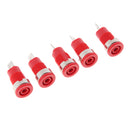 5pcs 4mm Banana Jack Panel Mount Binding Post Socket Terminal Connector 1000V 32A, Red