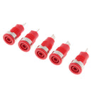 5pcs 4mm Banana Jack Panel Mount Binding Post Socket Terminal Connector 1000V 32A, Red