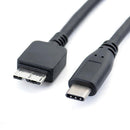 USB3.1 Type-C to USB 3.0 Micro B Cable Connector For Hard Drive Black 30cm