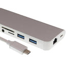 8in1 Adapter Hub, USB C 3.1 to 3.5mm Audio, 4K HDMI, 1000M RJ45, USB 3.0*2, Card Reader and Type-C PD Charging Ports