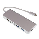 8in1 Adapter Hub, USB C 3.1 to 3.5mm Audio, 4K HDMI, 1000M RJ45, USB 3.0*2, Card Reader and Type-C PD Charging Ports