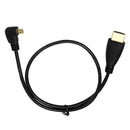 50cm 90 Degree Left Angle Micro HDMI Male To HDMI Male Cable Adapter Connector