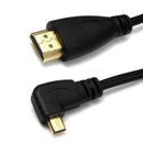 50cm 90 Degree Left Angle Micro HDMI Male To HDMI Male Cable Adapter Connector