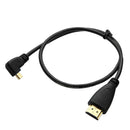 50cm 90 Degree Left Angle Micro HDMI Male To HDMI Male Cable Adapter Connector