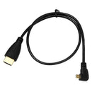 50cm 90 Degree Left Angle Micro HDMI Male To HDMI Male Cable Adapter Connector