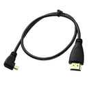 50cm 90 Degree Left Angle Micro HDMI Male To HDMI Male Cable Adapter Connector