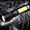 SHENYU A-GT01 T6/L8 COB+LED Dual Light USB Rechargeable Zoomable Flashlight