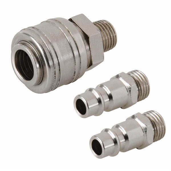 3pcs 1/4inch Male BSP Adapter Compressed Air Quick Coupling Hose