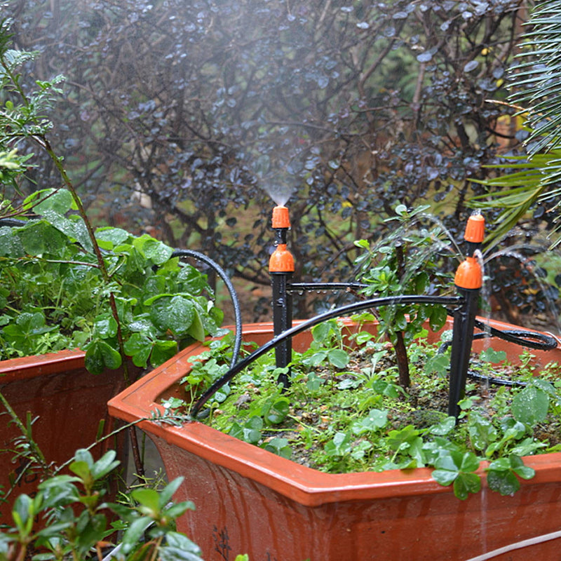 50Pcs Micro Spray Adjustable 360 Degree Water Flow Irrigation Drippers On Stake Emitter Drip System